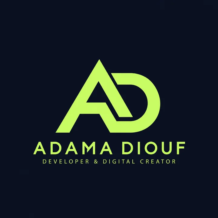 AD monogram logo in electric lime